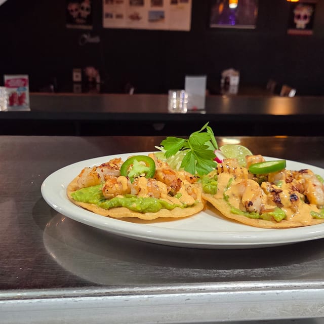 2 Shrimp Tostadas.